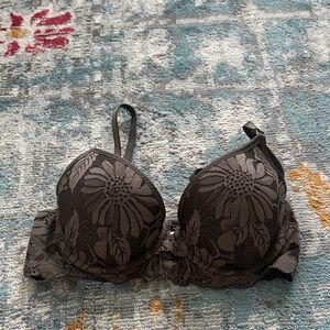 Elegant Black Floral Lace Bra